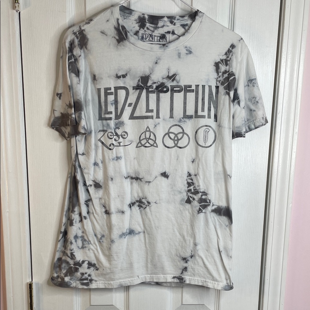Led Zeppelin Tie-Dye Graphic Tee - Black & White - Picture 1 of 4